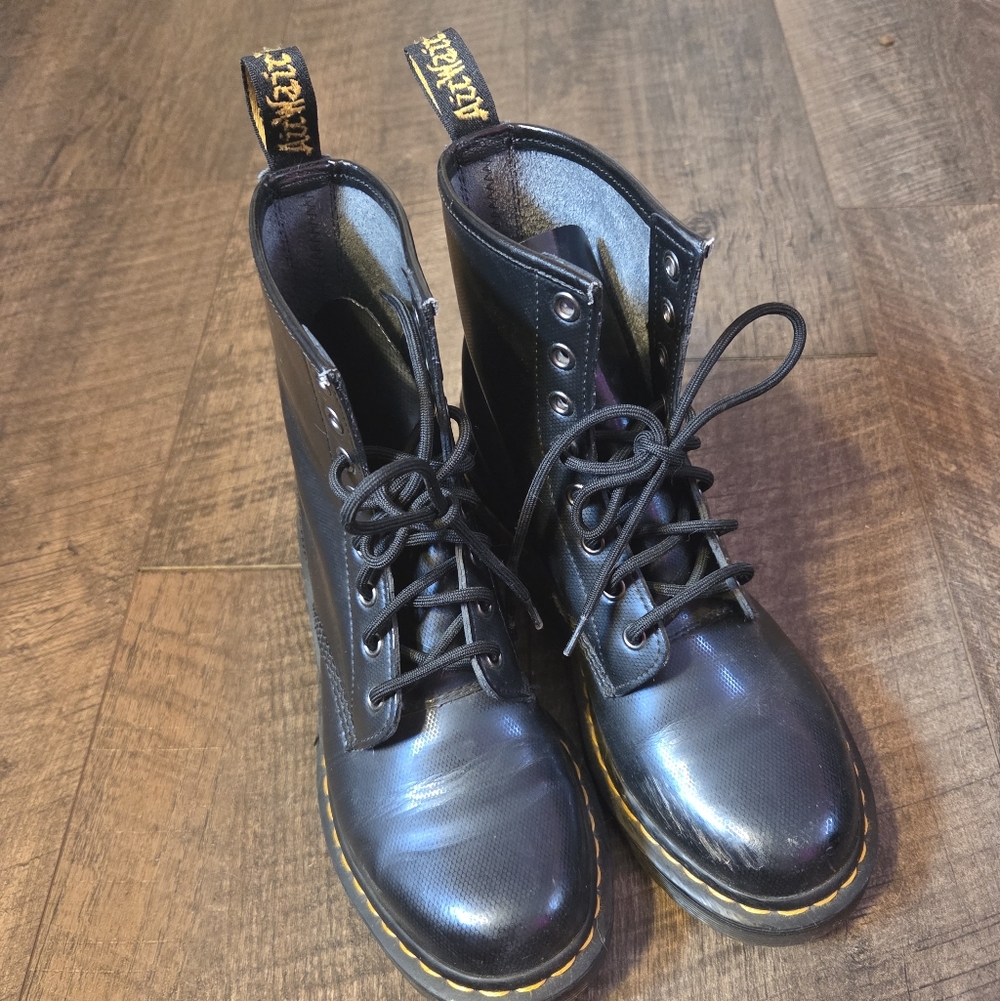 Blue Leather Lace-Up Boots DR. MARTENS